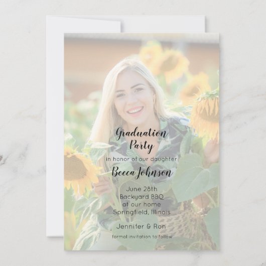 Modern Photo Afstuderen Aankondiging (Achterkant)