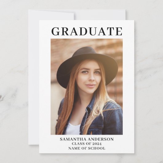 Modern Photo Afstuderen Aankondiging (Voorkant)