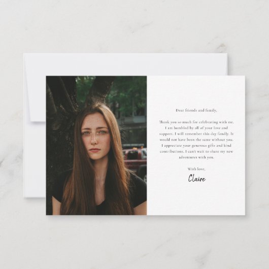 Modern Photo Afstuderen Bedankkaart (Achterkant)