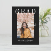 Modern Photo Afstuderen Black Kaart (Staand voorkant)