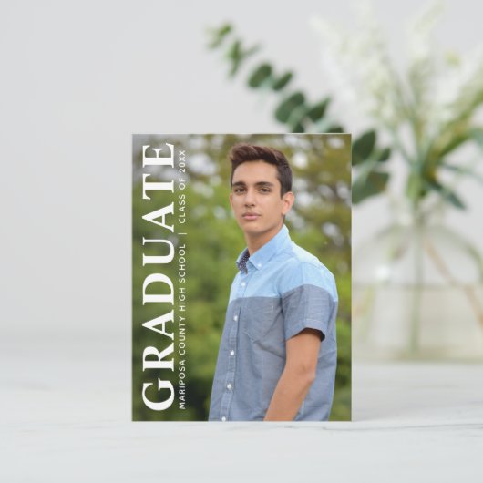 Modern Photo Afstuderen Class Afstuderen Aankondigingskaart (Staand voorkant)