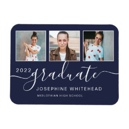 Modern Photo Afstuderen Collage 2022 Navy Blue Magneet