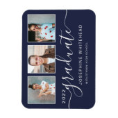 Modern Photo Afstuderen Collage 2022 Navy Blue Magneet (Verticaal)