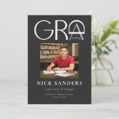 Modern Photo Afstuderen College Black Aankondiging (Staand voorkant)