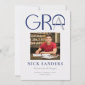 Modern Photo Afstuderen College Blue Gray Aankondiging (Voorkant)