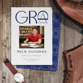 Modern Photo Afstuderen College Blue Gray Aankondiging