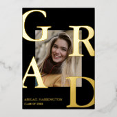 Modern Photo Afstuderen Folie Uitnodiging (Voorkant)