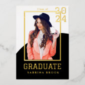 Modern Photo Afstuderen Folie Uitnodiging (Voorkant)