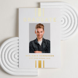 Modern Photo Afstuderen Gold Foil Aankondiging