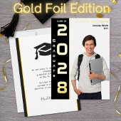 Modern Photo Afstuderen Gold Foil Aankondiging