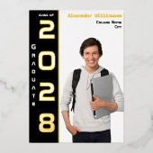 Modern Photo Afstuderen Gold Foil Aankondiging (Voorkant)