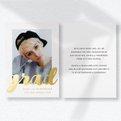 Modern Photo Afstuderen Gold Folie Uitnodiging
