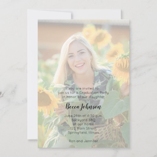 Modern Photo Afstuderen Kaart (Achterkant)