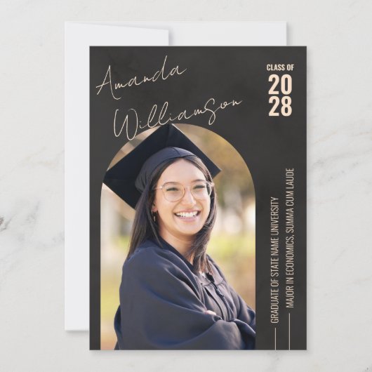 Modern Photo Afstuderen Kaart (Voorkant)