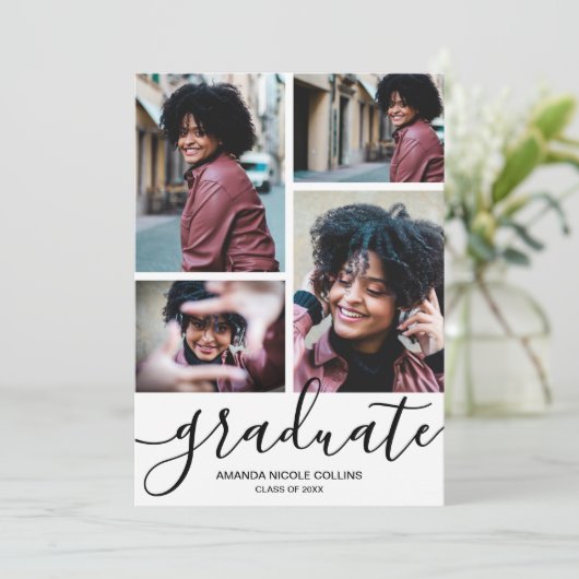 Modern Photo Afstuderen Kaart (Staand voorkant)