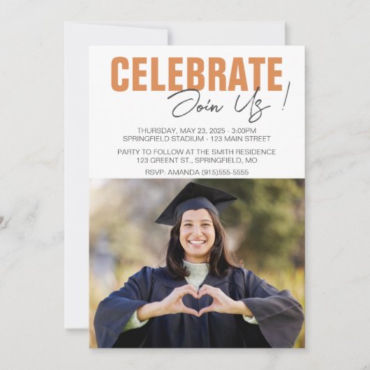Modern Photo Afstuderen Kaart (Voorkant)