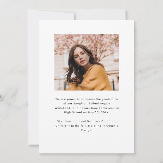 Modern Photo Afstuderen Kaart (Achterkant)