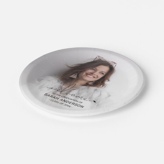 Modern Photo Afstuderen Papieren Bordje (Gekanteld)