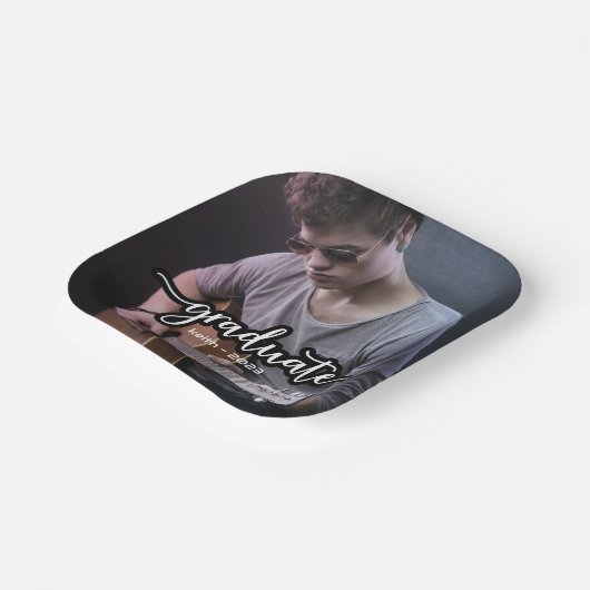 Modern Photo Afstuderen Papieren Bordje (Gebogen)