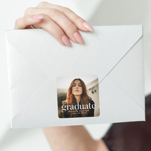 Modern Photo Afstuderen Vierkante Sticker