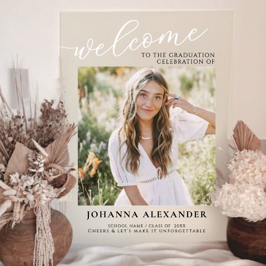 Modern Photo Afstuderen Welkom Acryl Bord