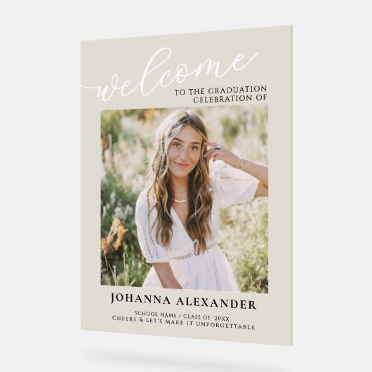 Modern Photo Afstuderen Welkom Acryl Bord (Hoek)
