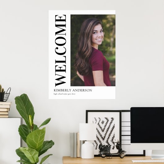 Modern Photo Afstuderen Welkom Poster (Thuiskantoor)