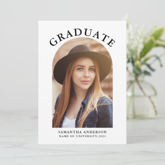 Modern Photo Arch Afstuderen Aankondiging (Staand voorkant)