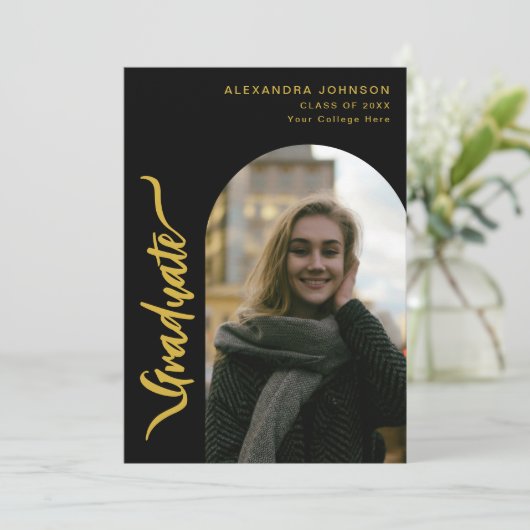 Modern Photo Arch Afstuderen Aankondiging (Staand voorkant)