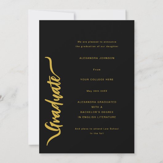 Modern Photo Arch Afstuderen Aankondiging (Achterkant)