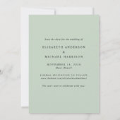 Modern Photo Arch Destination Sage Wedding Save The Date (Achterkant)
