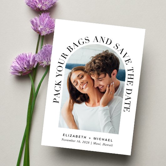 Modern Photo Arch Destination Wedding Save The Date