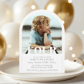 Modern Photo Arch Eenvoudig Kinder 4e verjaardagsf Kaart