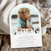 Modern Photo Arch Eenvoudig Kinder 4e verjaardagsf Kaart