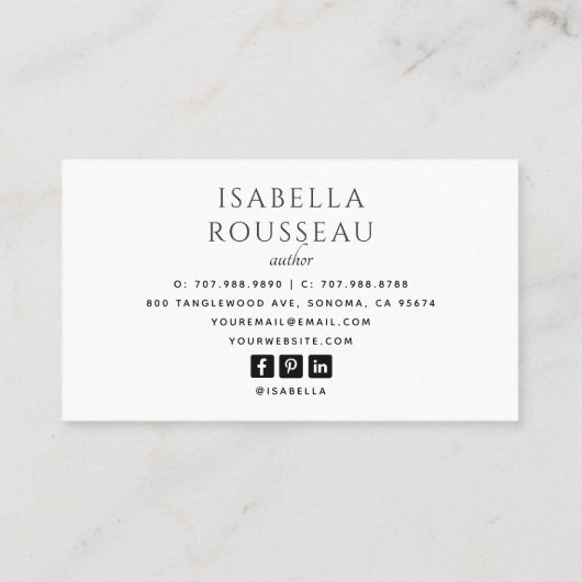 Modern Photo Author Visitekaartje (Achterkant)