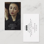 Modern Photo Author Writer Business Card Visitekaartje (Voorkant / Achterkant)