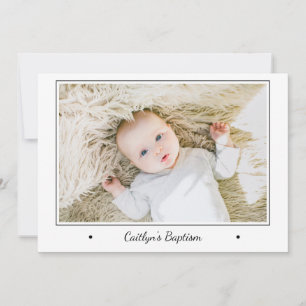 Modern Photo Baby Christening Baptisme Kaart