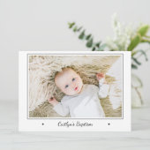 Modern Photo Baby Christening Baptisme Kaart (Staand voorkant)