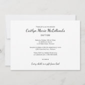 Modern Photo Baby Christening Baptisme Kaart (Achterkant)