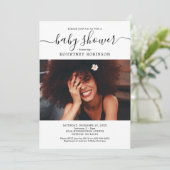 Modern Photo Baby shower Kaart (Staand voorkant)