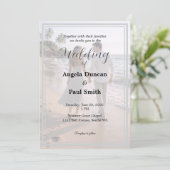 Modern Photo Background Wedding Invitation Card Kaart (Staand voorkant)