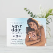 Modern Photo Beach Wedding Save the Date (Staand voorkant)