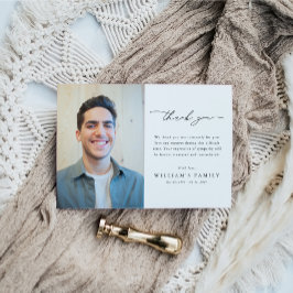 Modern Photo Bereavement Sympathy Funeral Memorial Bedankkaart