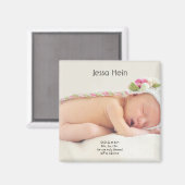 Modern Photo Birth Announcement Magnet (Voorkant / Achterkant)