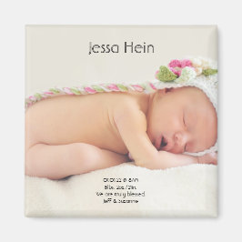 Modern Photo Birth Announcement Magnet
