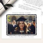 Modern Photo Black Frame Graduation High School Aankondiging