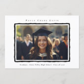 Modern Photo Black Frame Graduation High School Aankondiging (Voorkant)