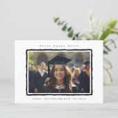 Modern Photo Black Frame Graduation High School Aankondiging (Staand voorkant)