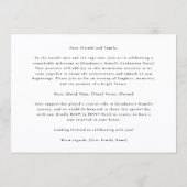 Modern Photo Black Frame Graduation High School Aankondiging (Achterkant)