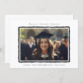 Modern Photo Black Frame Graduation High School Aankondiging (Voorkant / Achterkant)